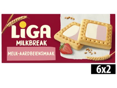 Liga Milkbreak koekjes melk aardbei