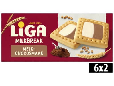 Liga Milkbreak koeken duo melk chocolade biscuits