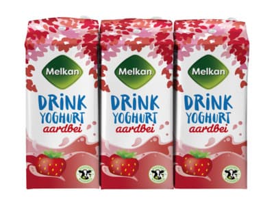 Melkan Aardbei yoghurtdrink 6-pak