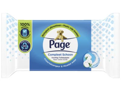 Page vochtig toiletpapier - Compleet Schoon