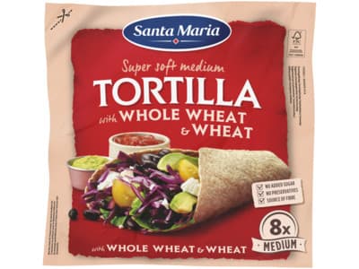 Santa Maria Tortilla wraps with whole wheat medium 8 stuks 320g