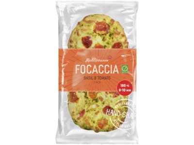 Mediterraneo Focaccia basilicum tomaat