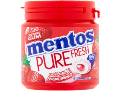 Mentos Pure Fresh Strawberry Aardbei Kauwgom fruit Suikervrij Pot