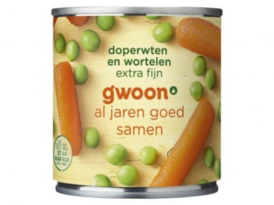 G'woon Doperwten wortelen extra fijn
