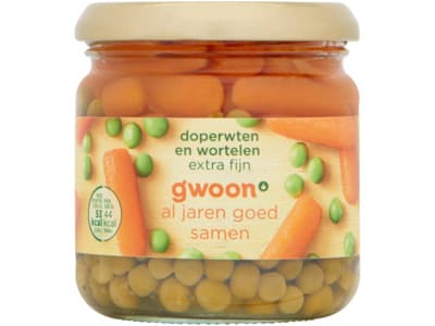 G'woon Doperwten wortelen extra fijn