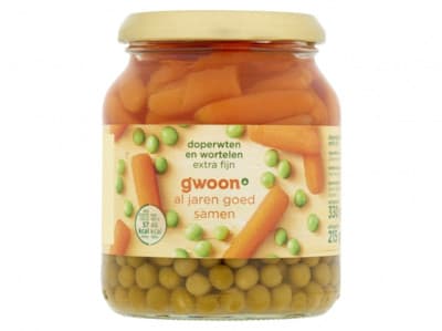 G'woon Doperwten en wortelen extra fijn