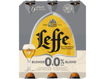 Leffe Blond 0.0% Alcoholvrij bier fles 6-pack