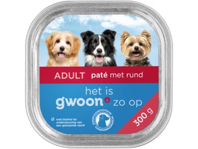 G'woon Paté met rund hond