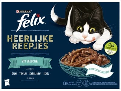 Felix Heerlijke Reepjes kattenvoer vis