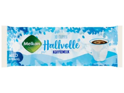 Melkan Koffiemelk cups halfvol