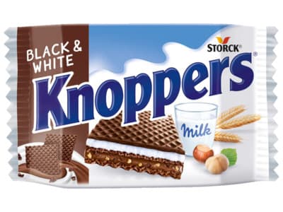 Knoppers Wafel black white