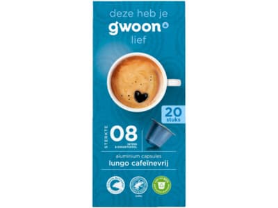 G'woon Koffiecapsules lungo cafeinevrij