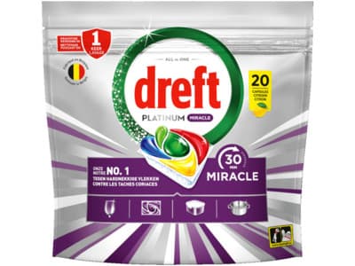 Dreft Platinum miracle vaatwastabletten citroen