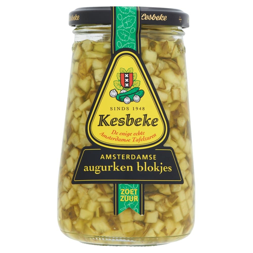 Kesbeke augurken blokjes 370ml