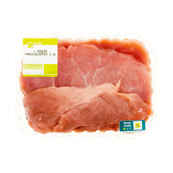 PLUS Boerentrots Varkenslappen mager 3 stuks
