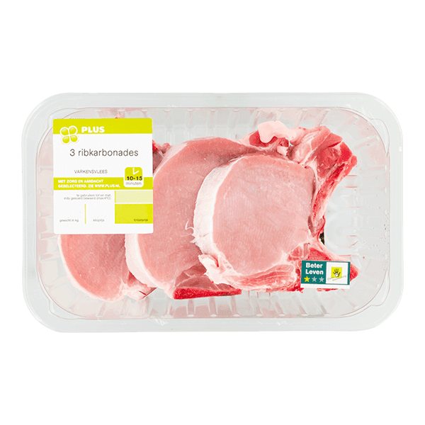 PLUS Ribkarbonade 3 stuks
