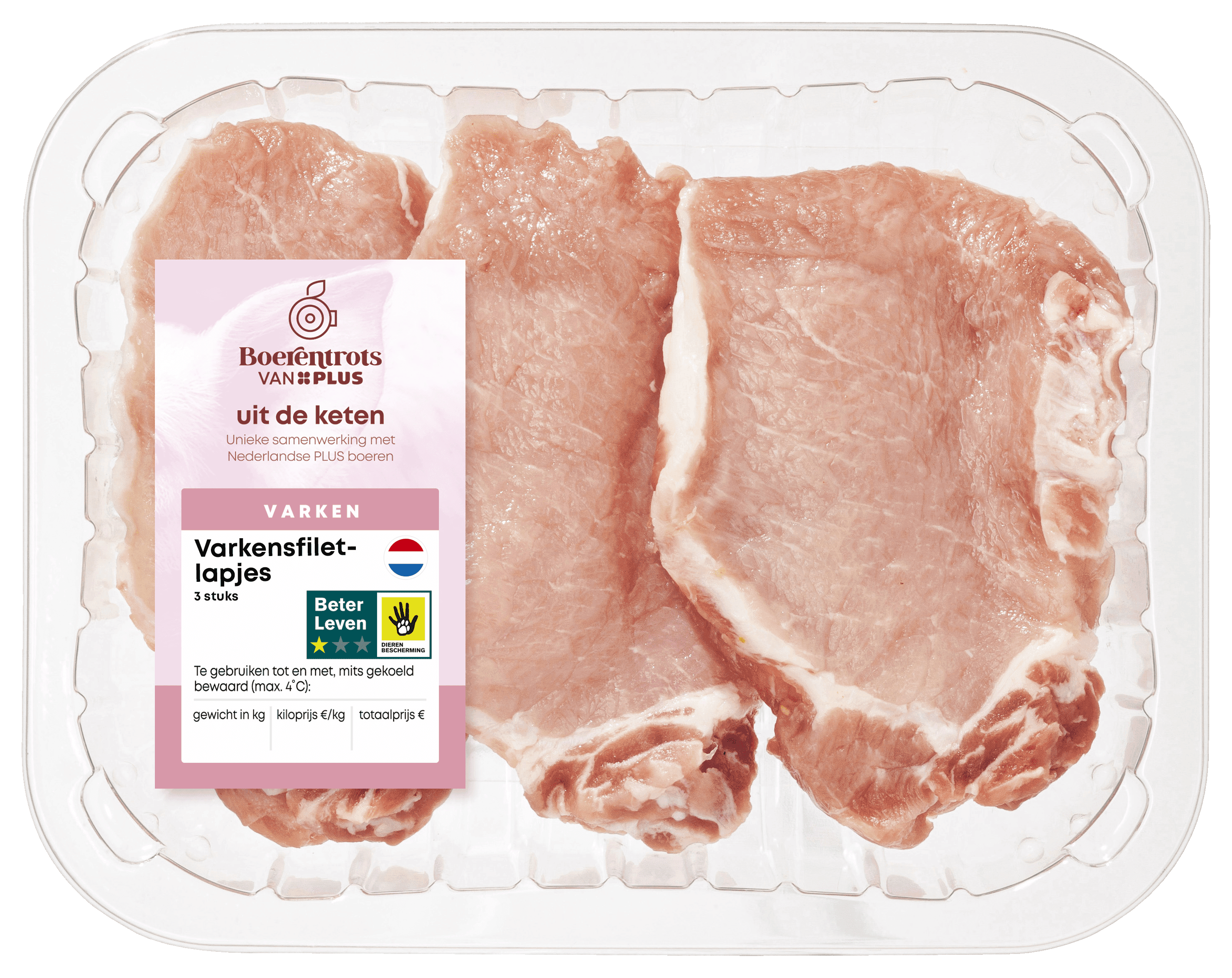 PLUS Varkensfiletlapjes 3 stuks