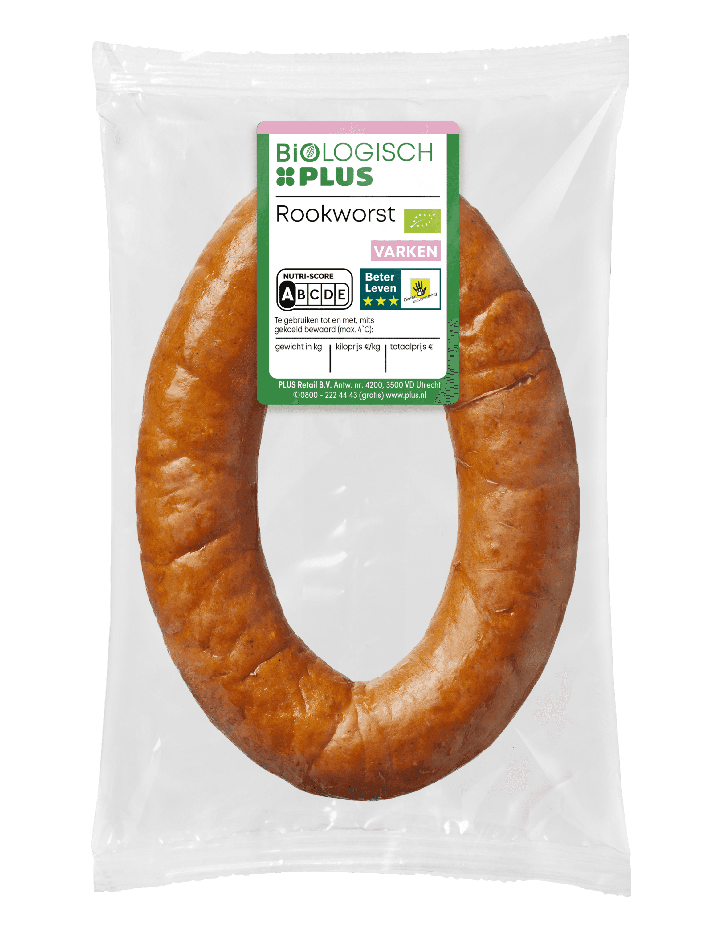 Biologisch PLUS Bio rookworst