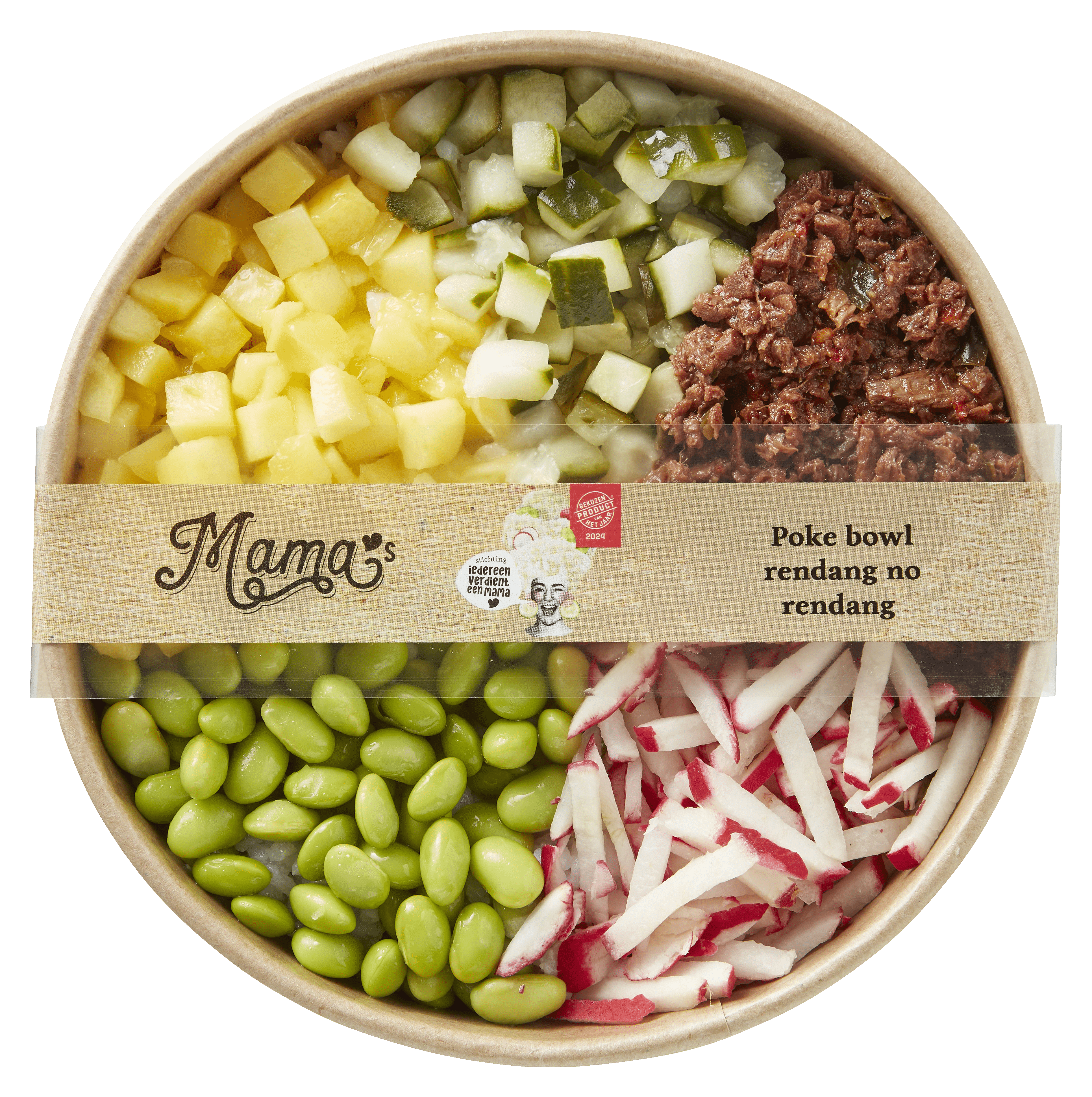 Mama's Maaltijden Poké bowl rendang no rendang