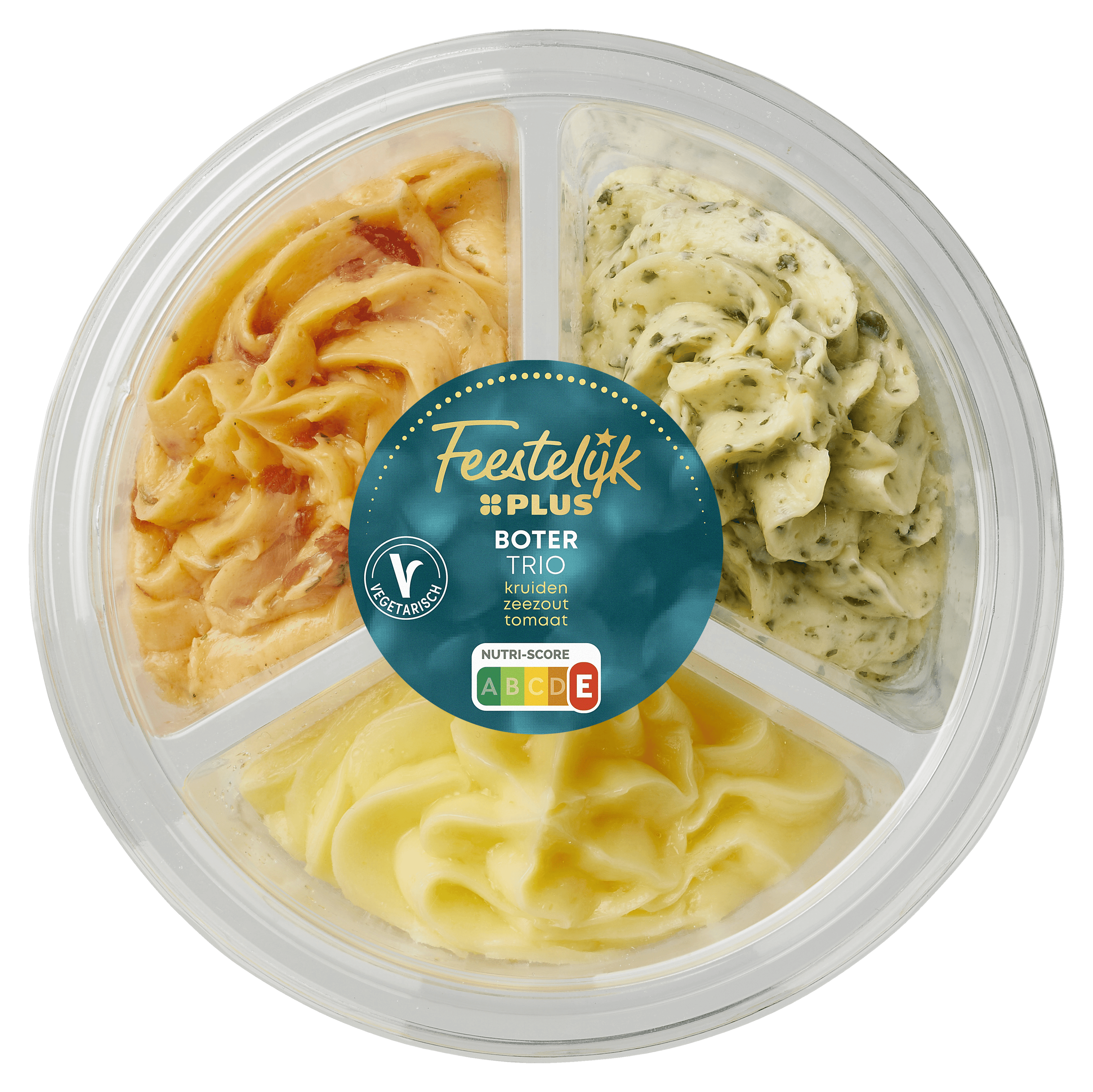 Feestelijk PLUS Trio kruidenboter zeezoutboter tomaat