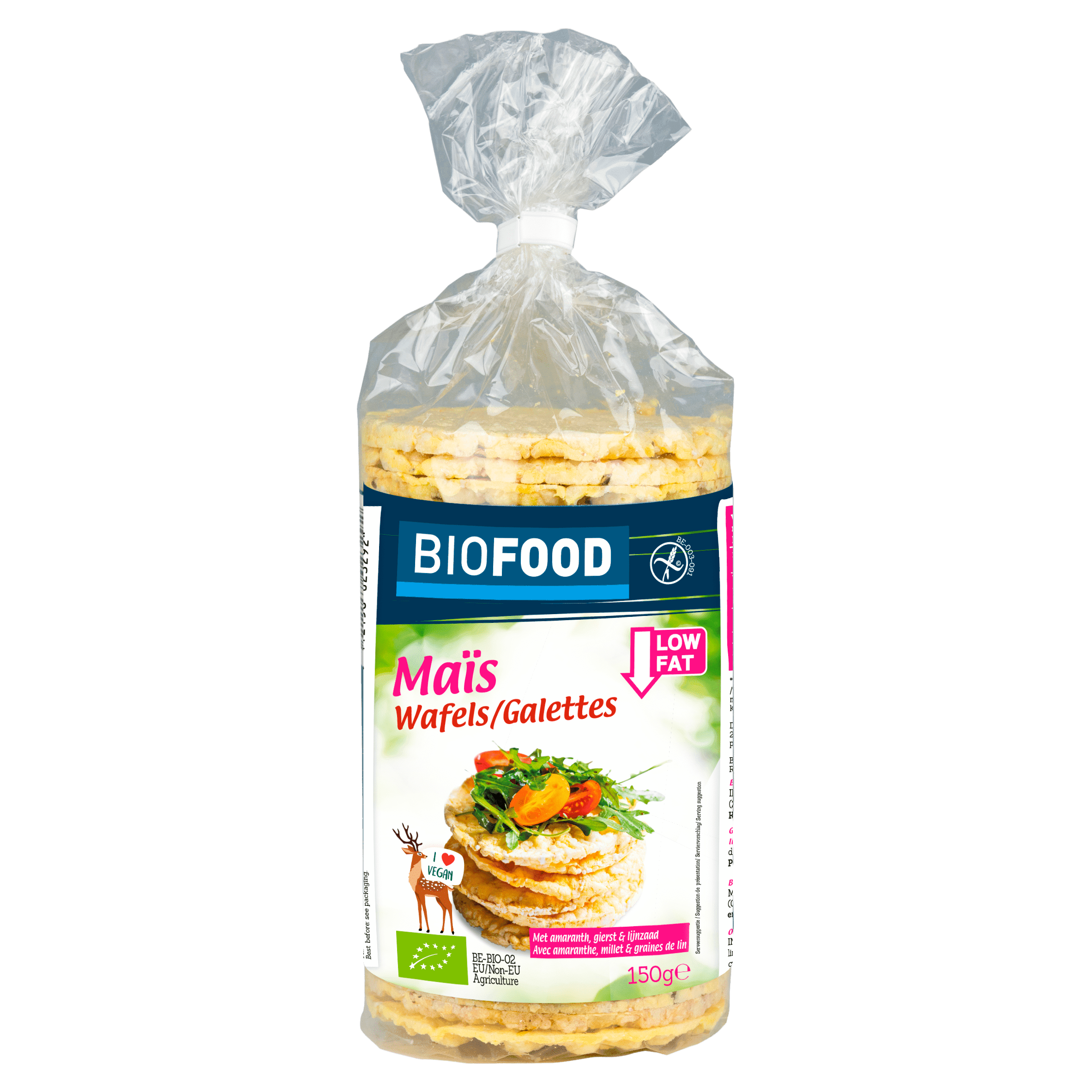 Biofood Maiswafels met lijnzaad bio