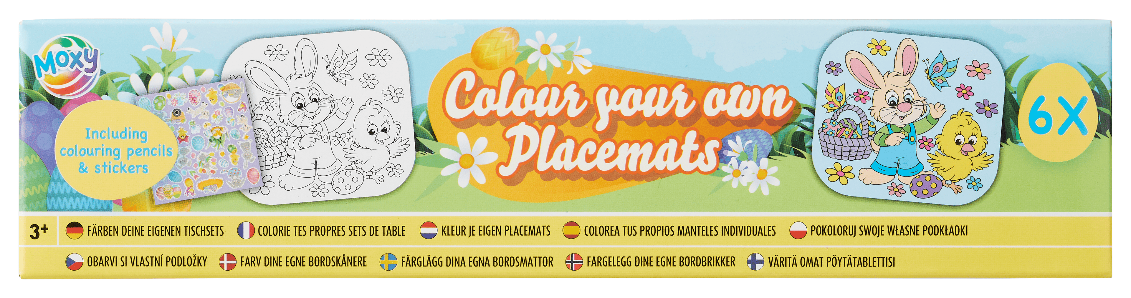 Neutraal Paas placemats om in te kleuren