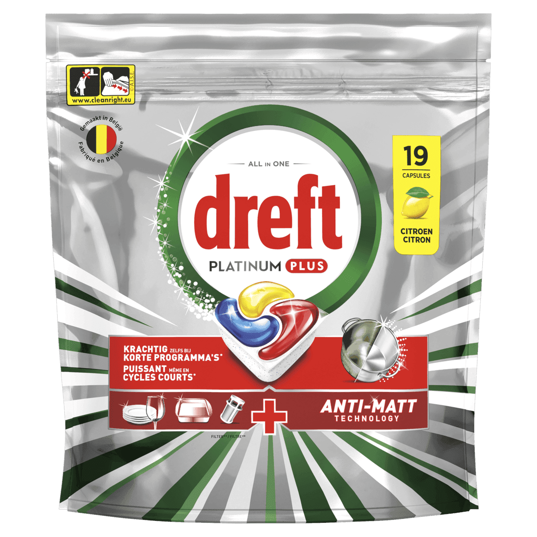 Dreft Platinum plus vaatwascapsules lemon