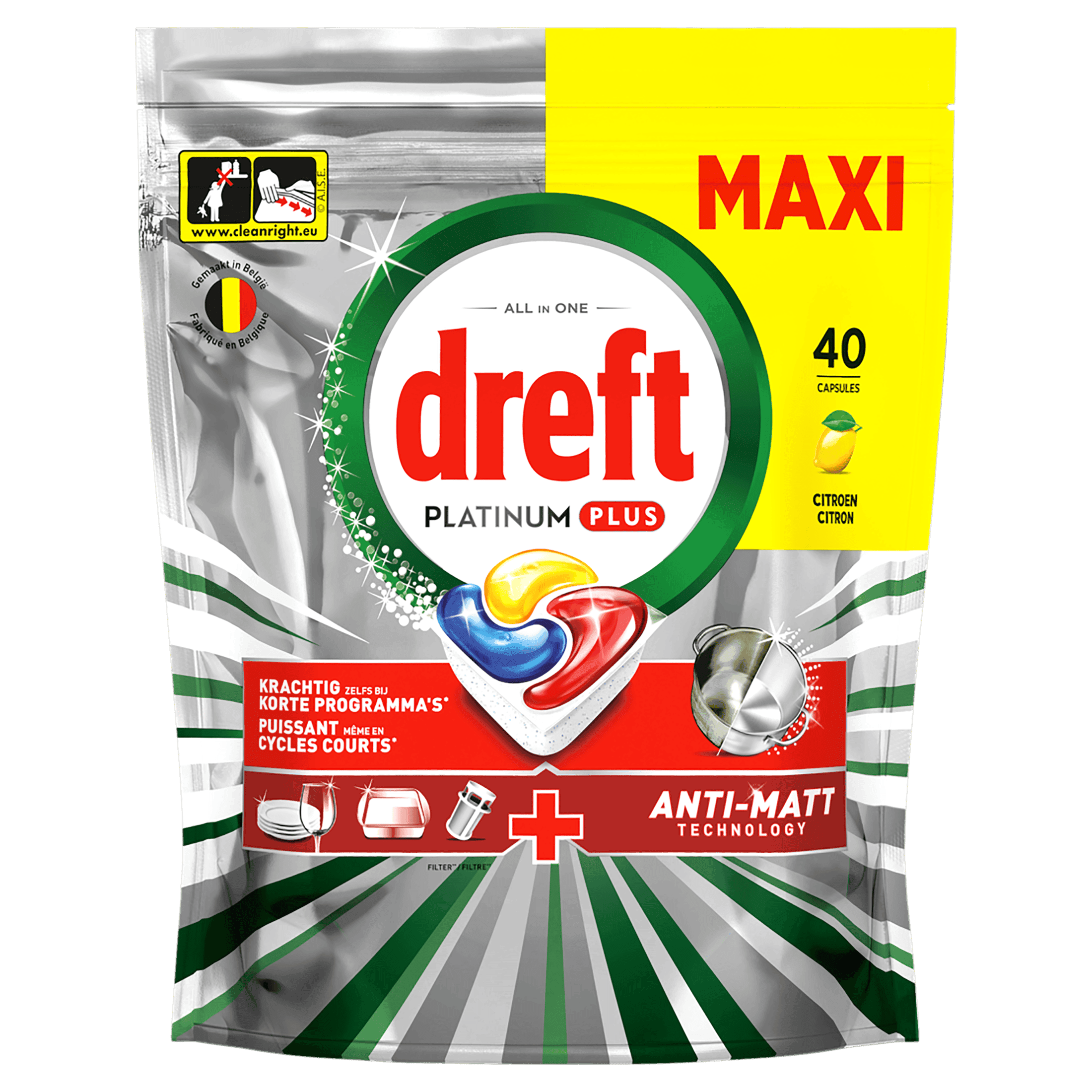 Dreft Platinum Plus vaatwascapsules Lemon