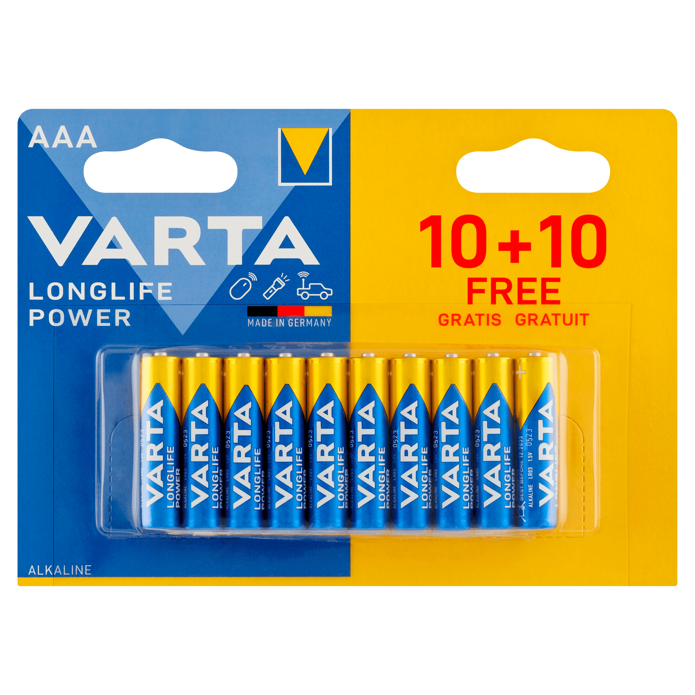Varta Longlife AAA batterijen 10+10