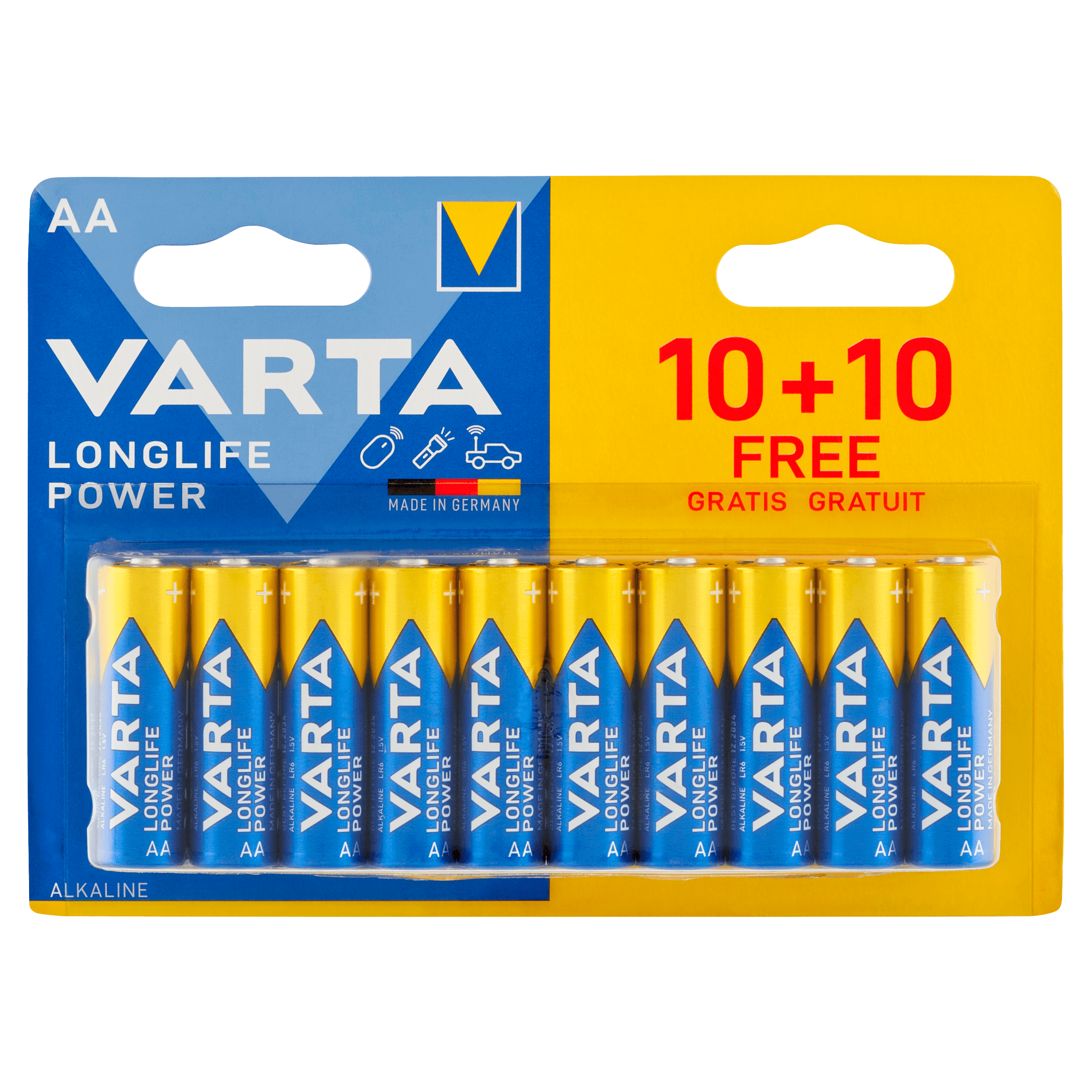 Varta Longlife AA batterijen 10+10