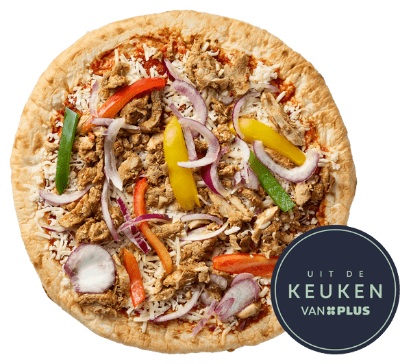 Uit de keuken van PLUS Pizza Kip Shoarma