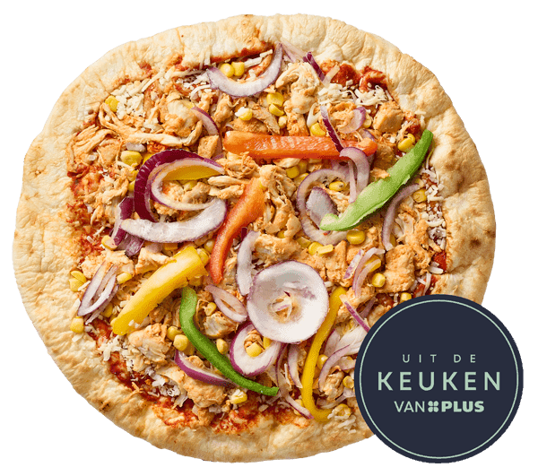 Uit de keuken van PLUS Pizza BBQ Chicken