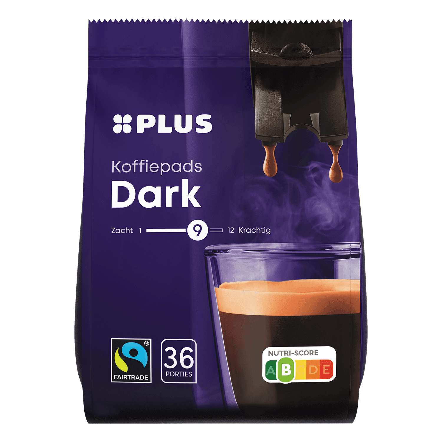 PLUS Koffiepads dark Fairtrade