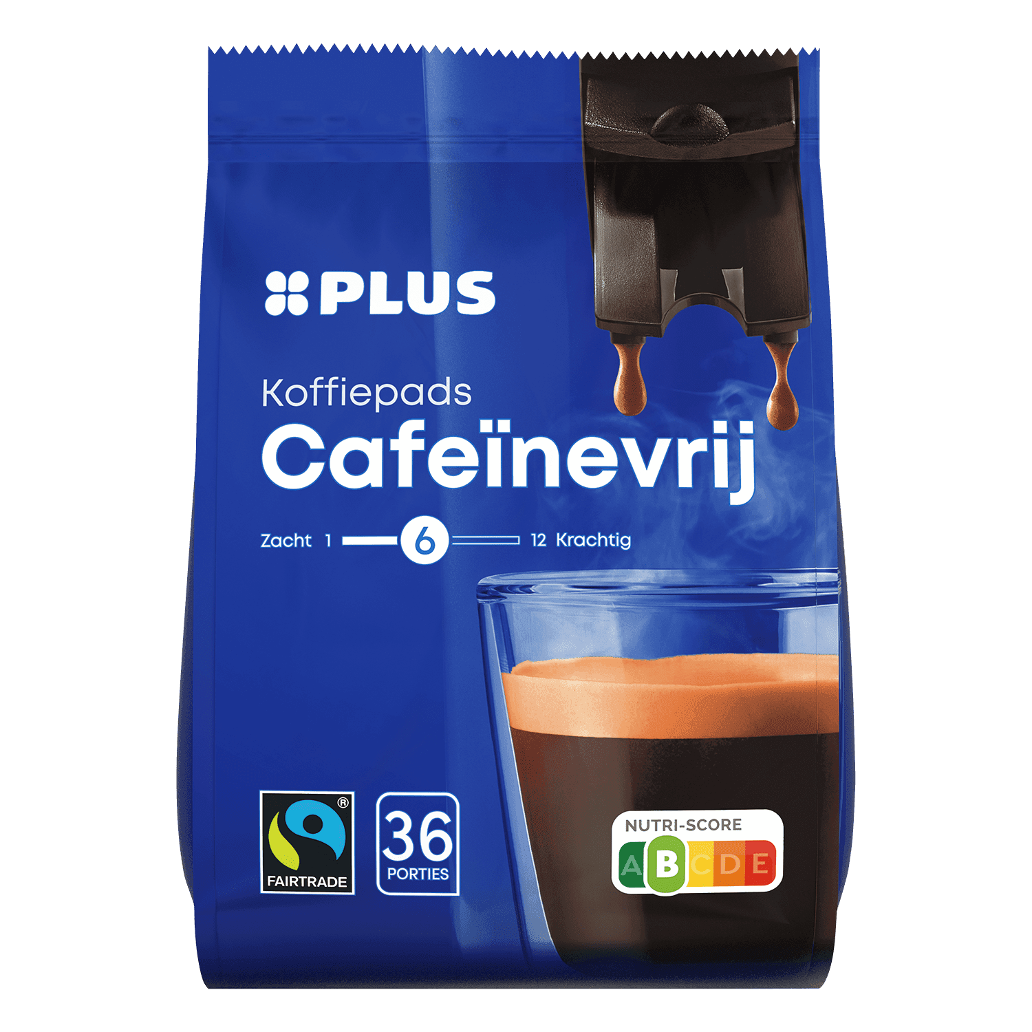 PLUS Koffiepads decaf Fairtrade