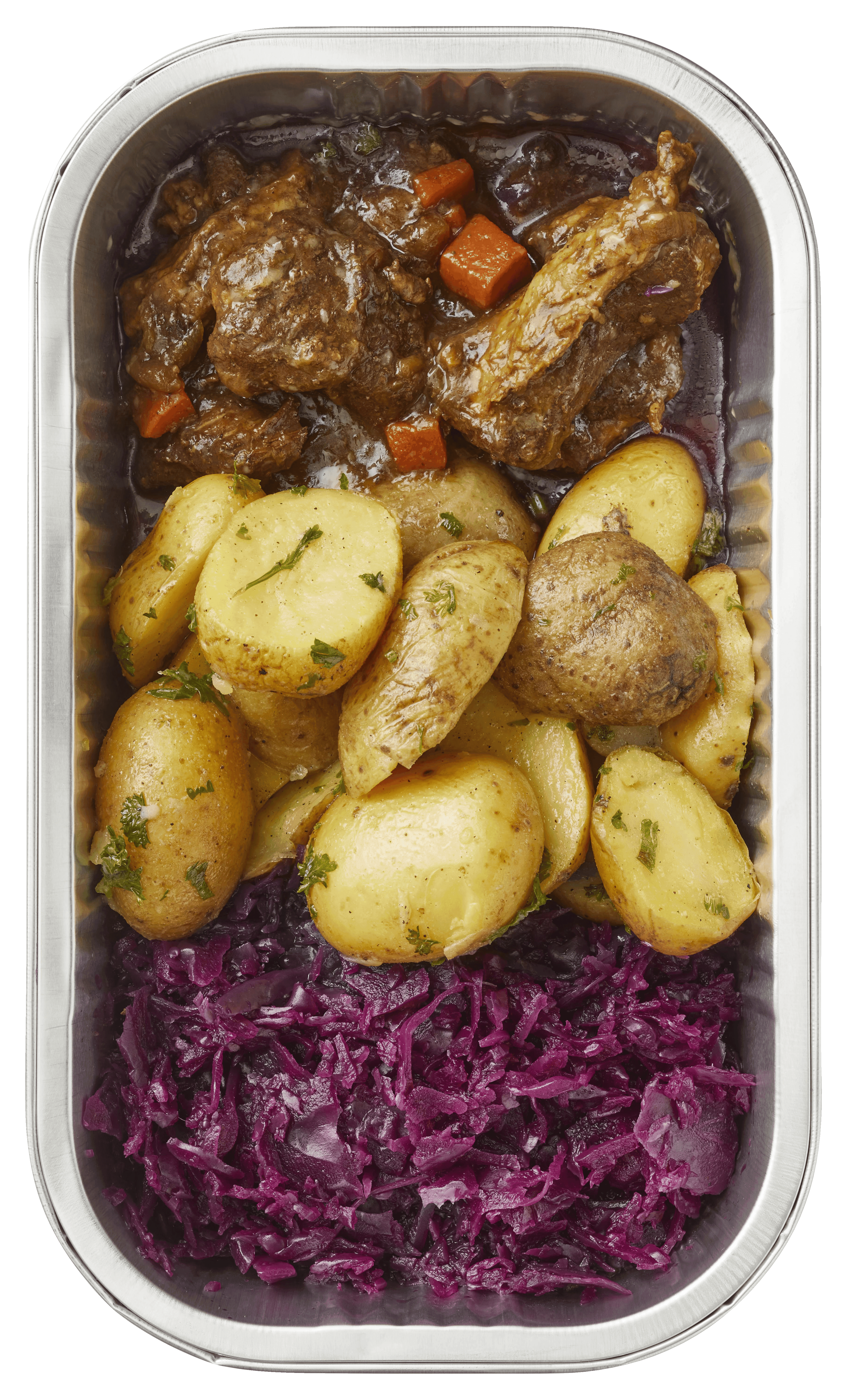 Uit de keuken van PLUS Stoofvlees krieltjes en rode kool