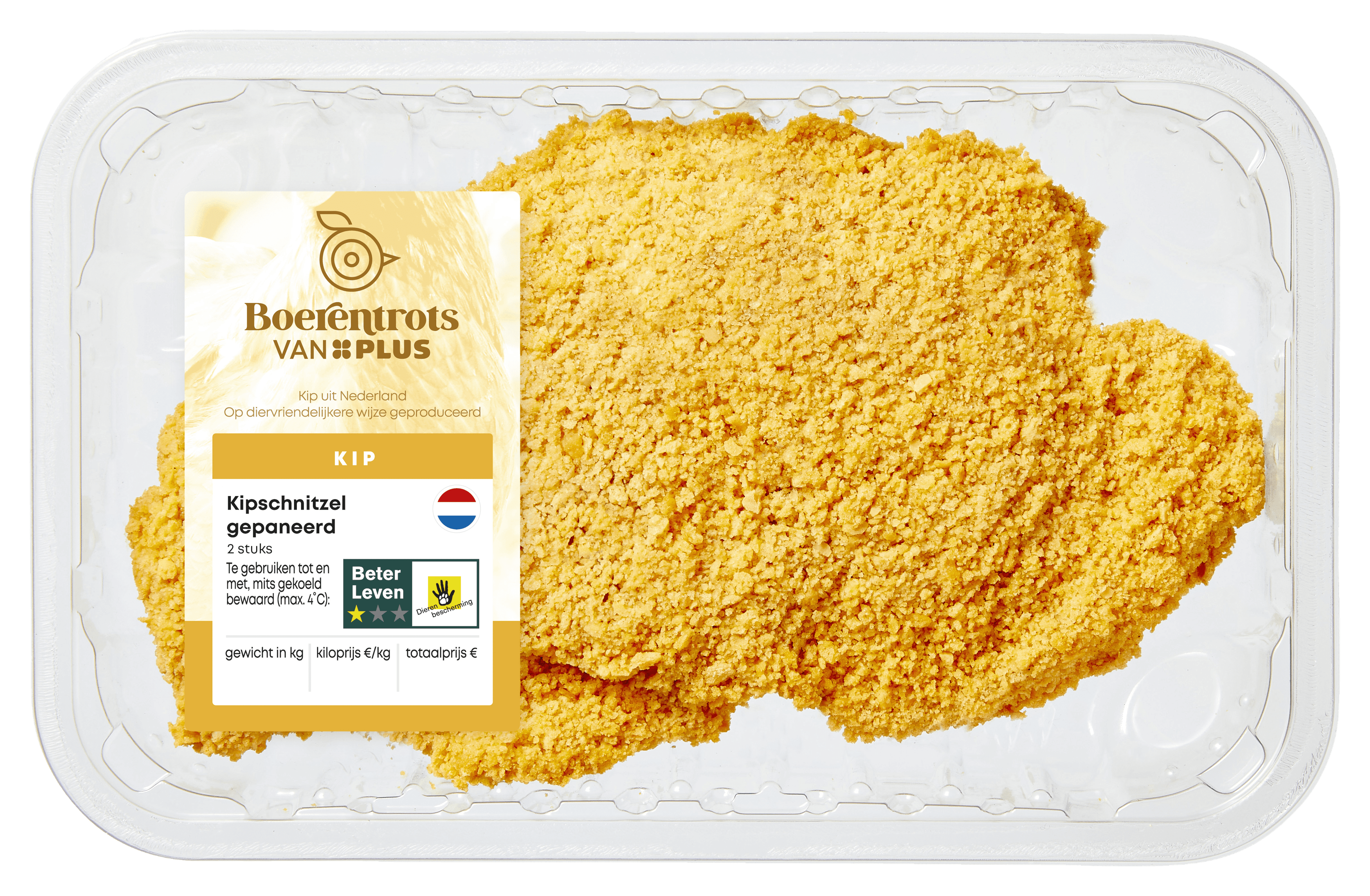 PLUS Boerentrots Kipschnitzel Gepaneerd 2st