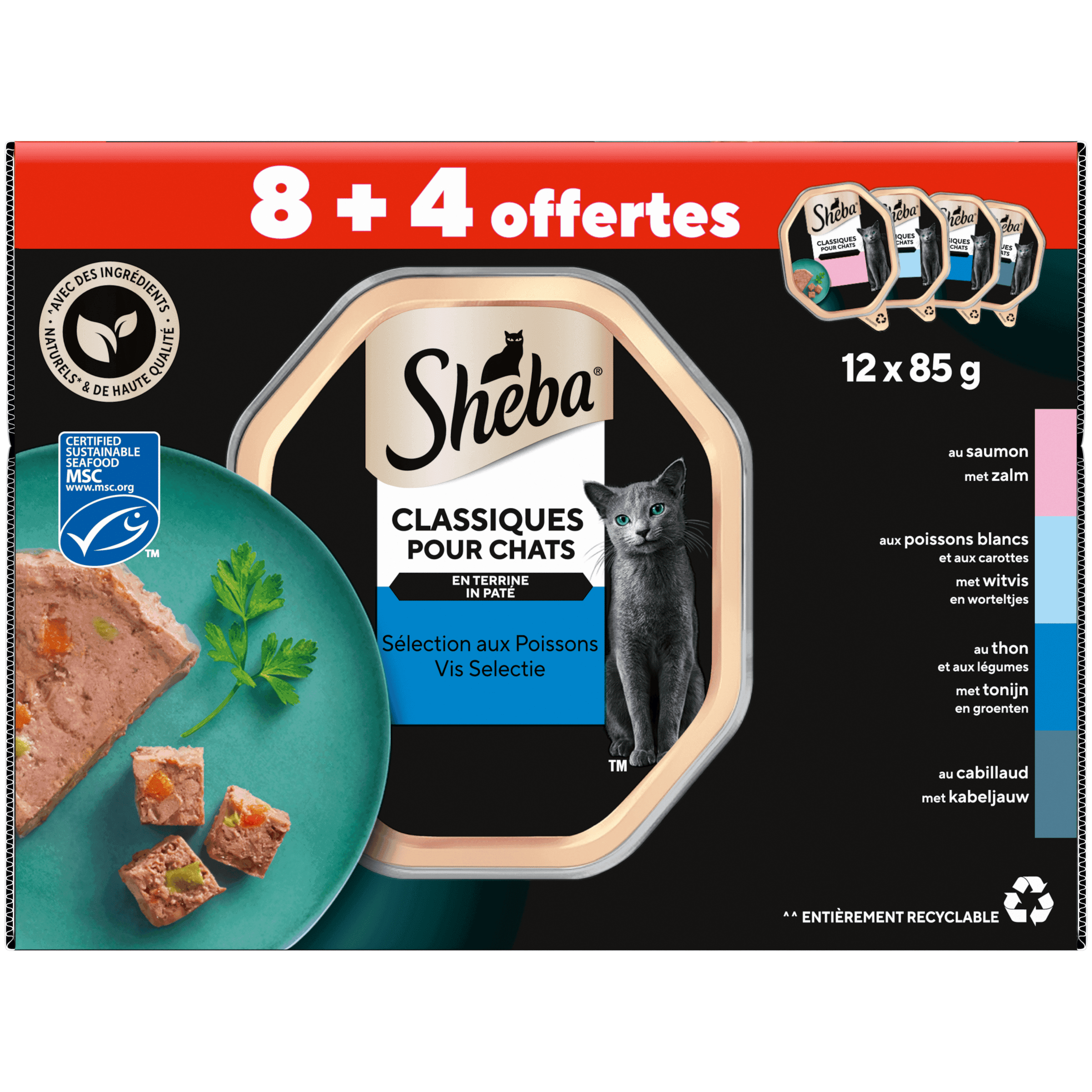 Sheba vis selectie 8+4 gratis
