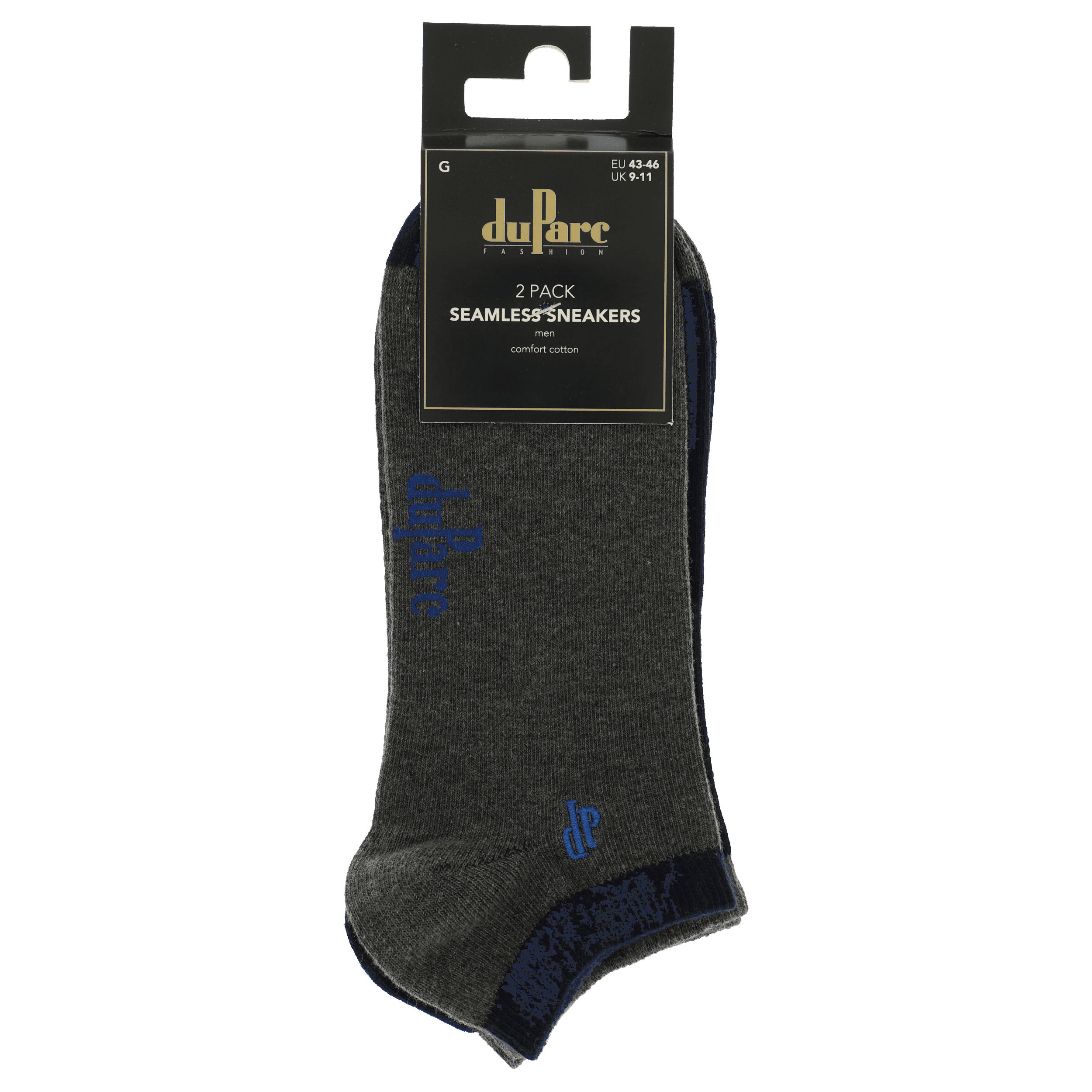 DuParc Herensneakersok grijsmel/zwart 43-46
