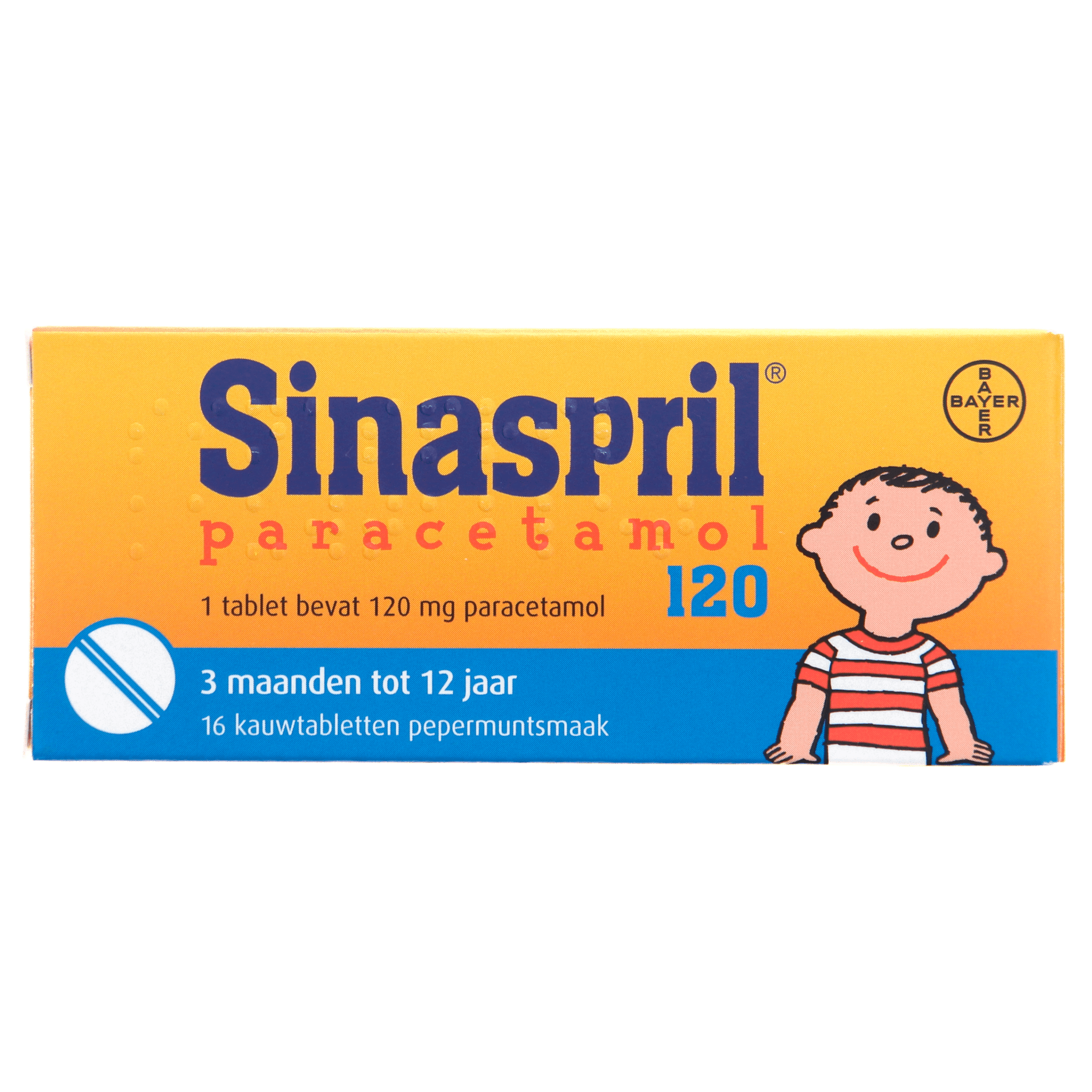 Sinaspril Paracetamol 120 16 kauwtabletten
