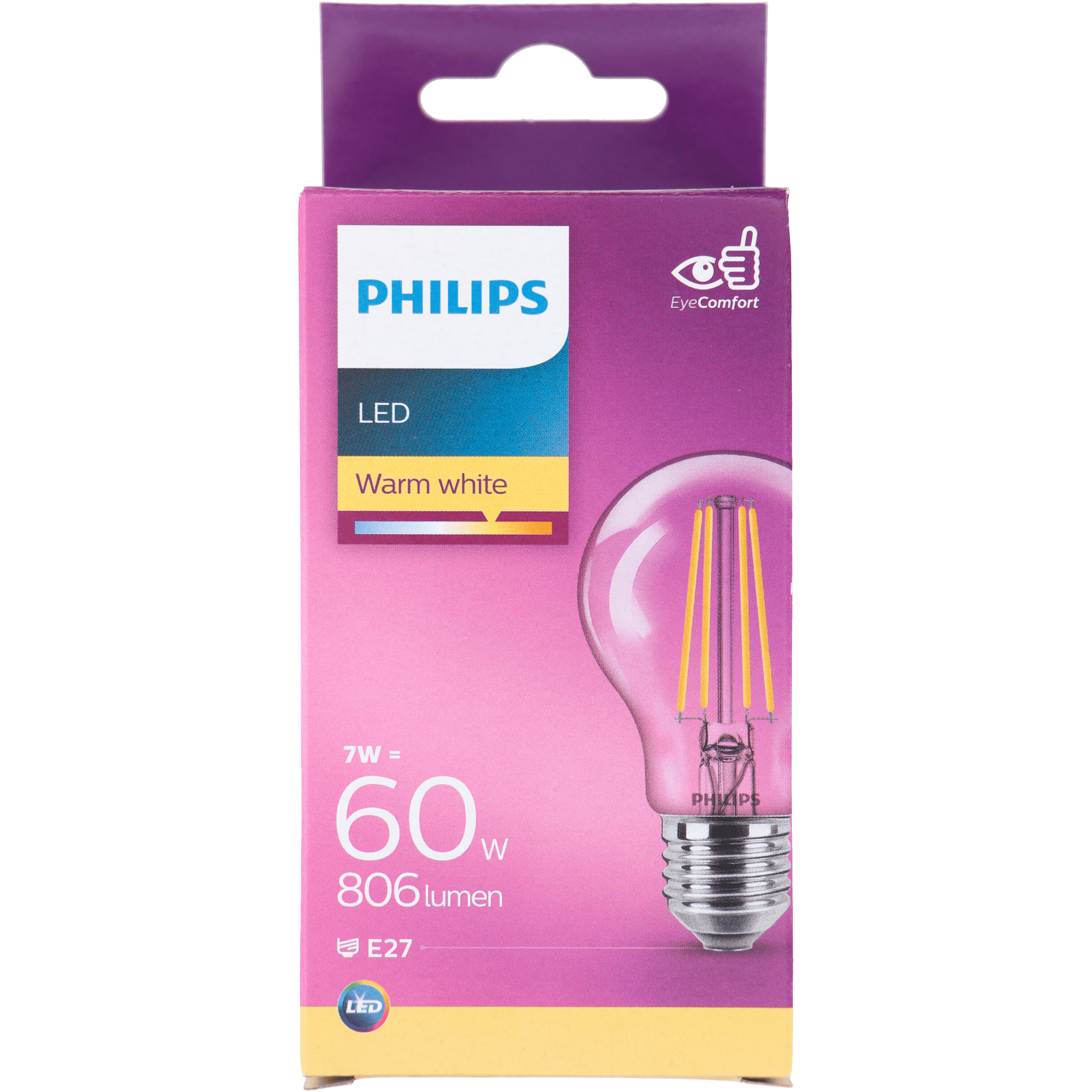 Philips LED filament bulb 60W E27 box
