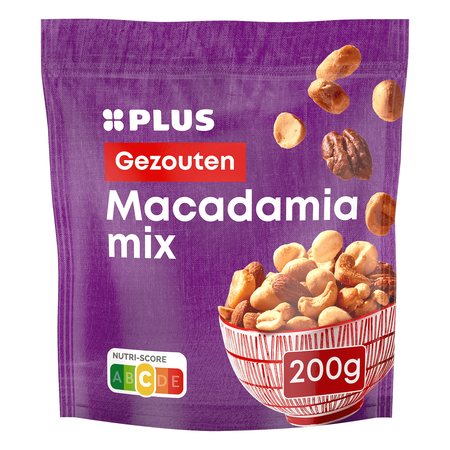 PLUS Macadamia mix gezouten gebrand
