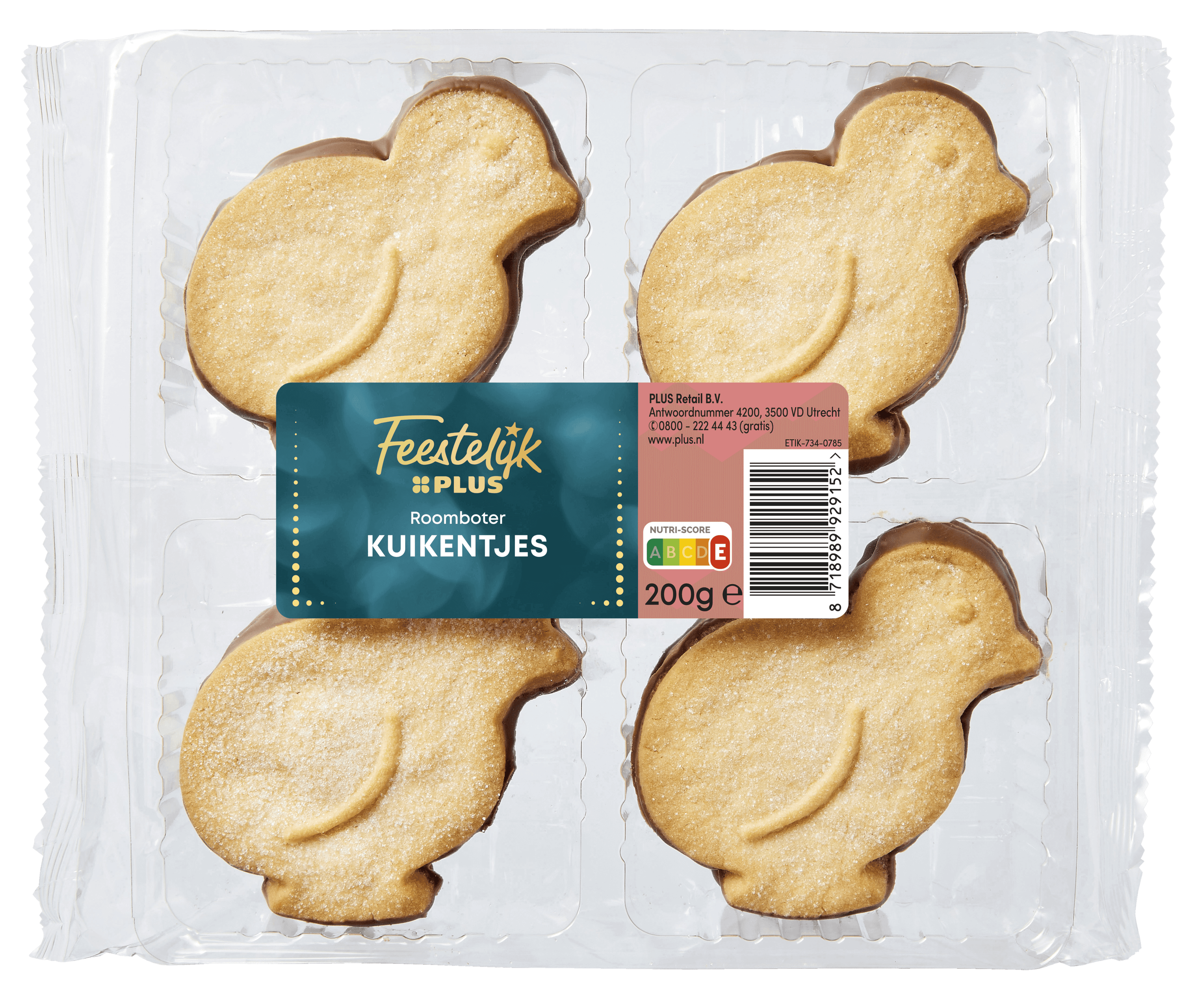 Feestelijk PLUS Roomboter kuikentjes chocoladekoekjes