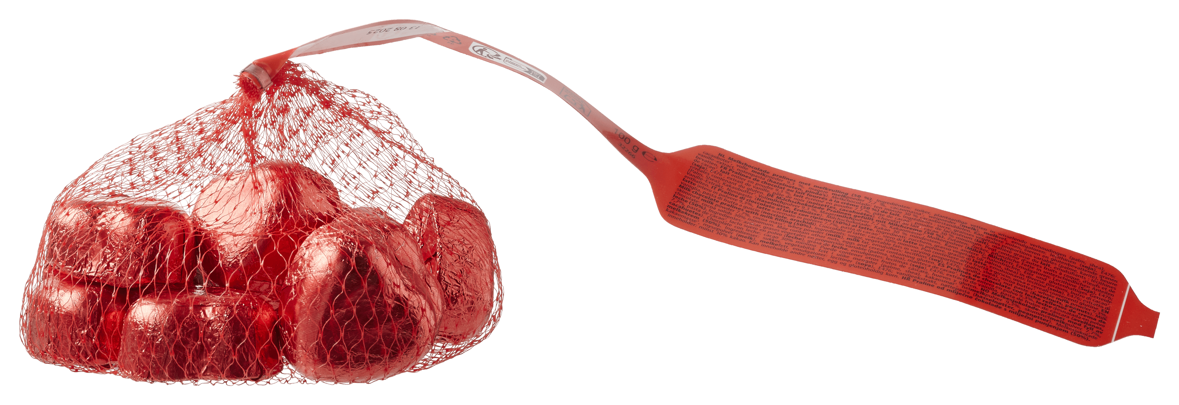 ABS Sweets Netje met hartjes gevuld met melkcreme