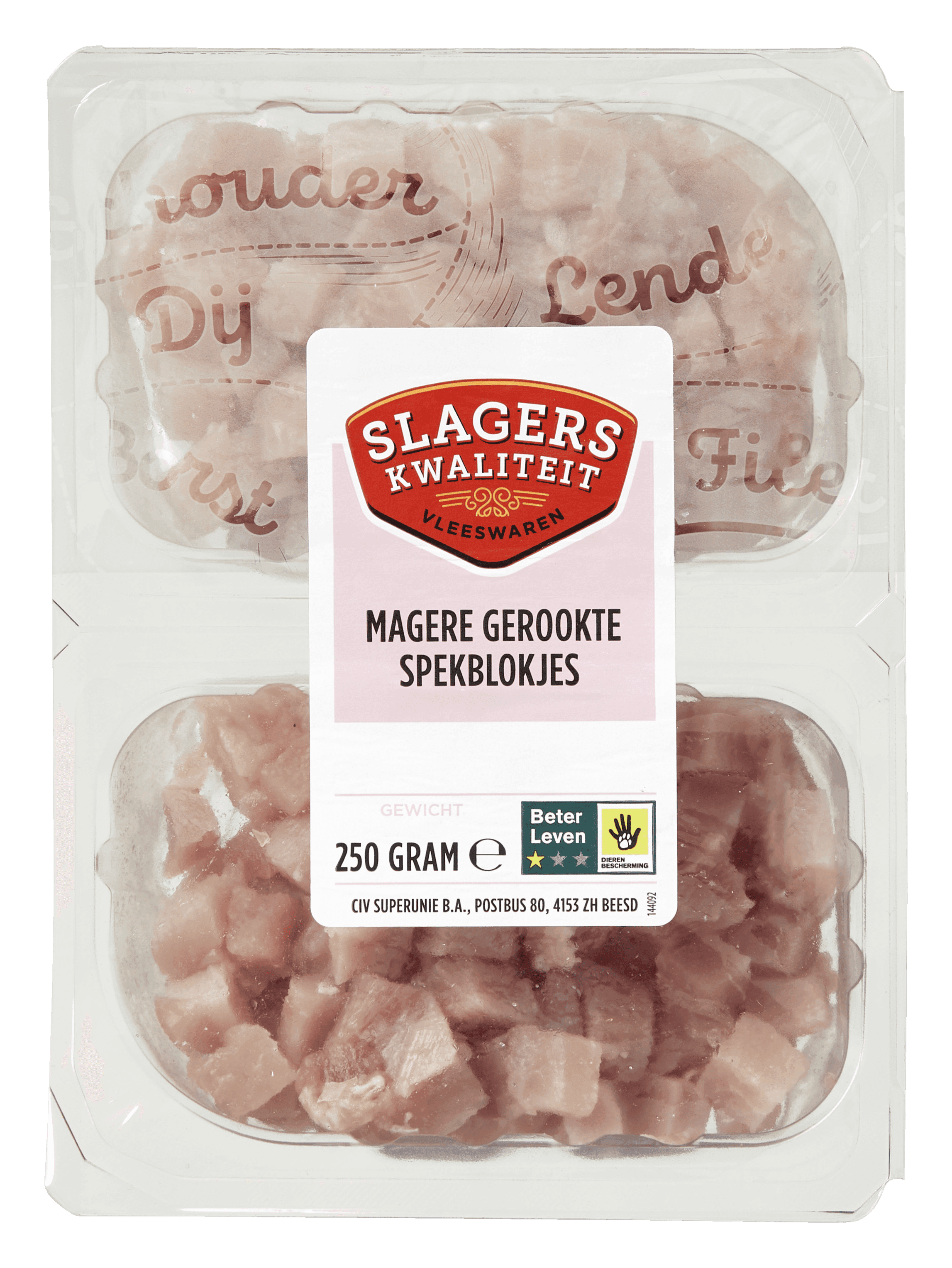 Slagers kwaliteit Magere spekblokjes