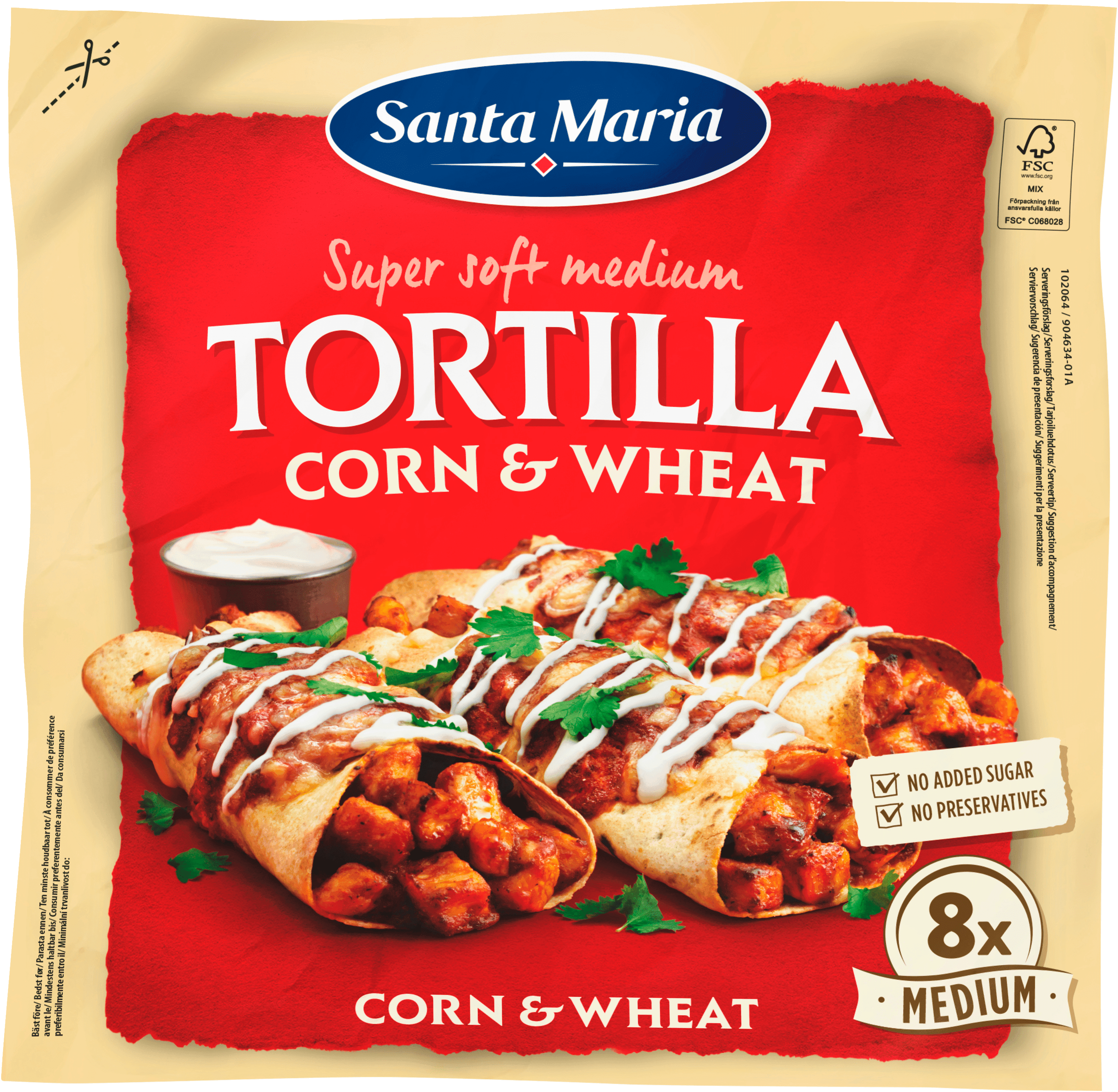 Santa maria Tortilla wrap Corn & Wheat pak 8st