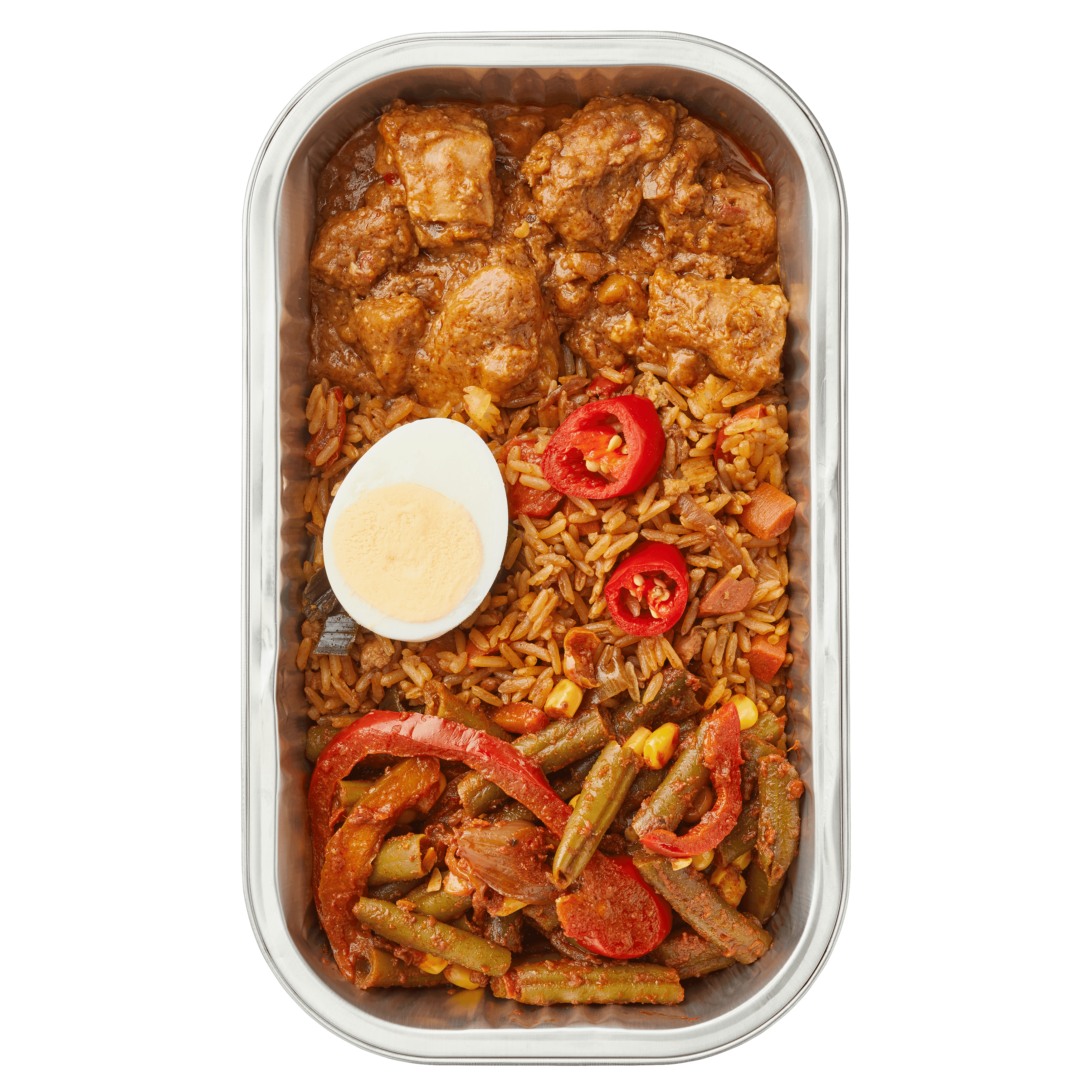 Uit de keuken van PLUS Nasi Goreng kipsaté boontjes ei