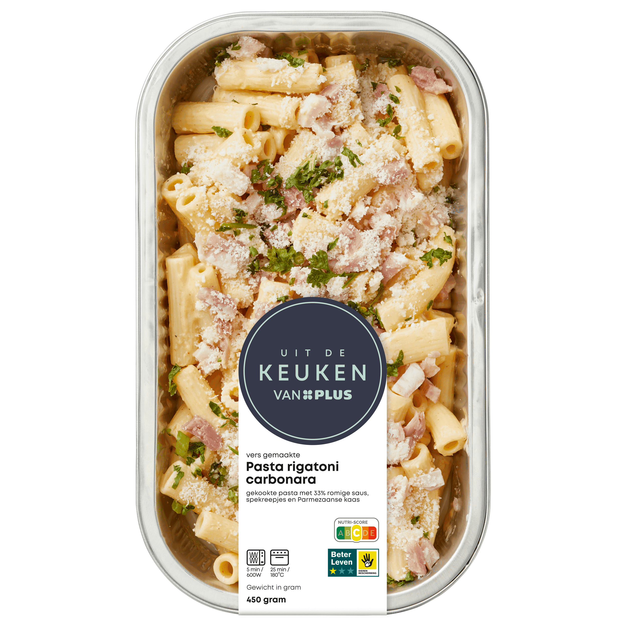 Uit de keuken van PLUS Rigatoni Carbonara