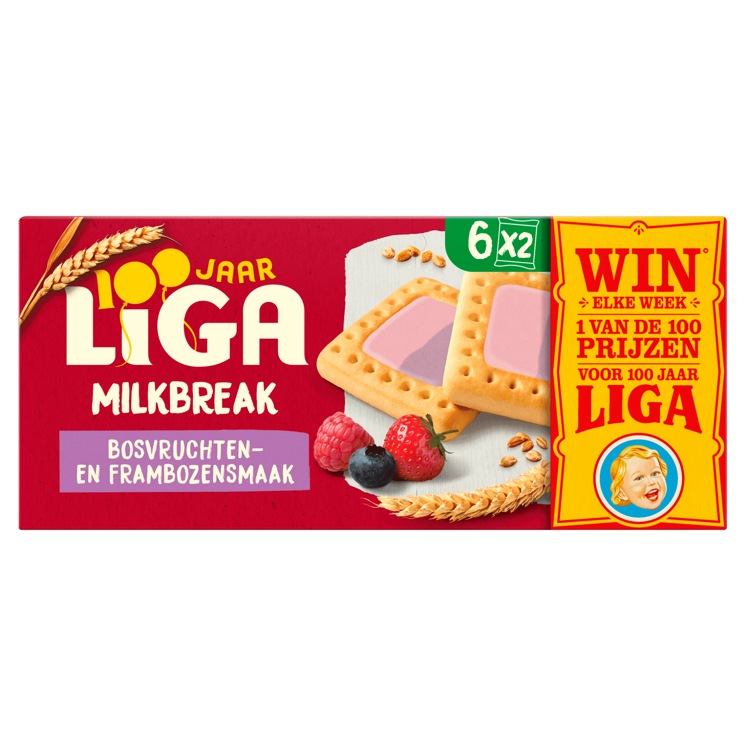 Liga Milkbreak koekjes bosvruchten framboos