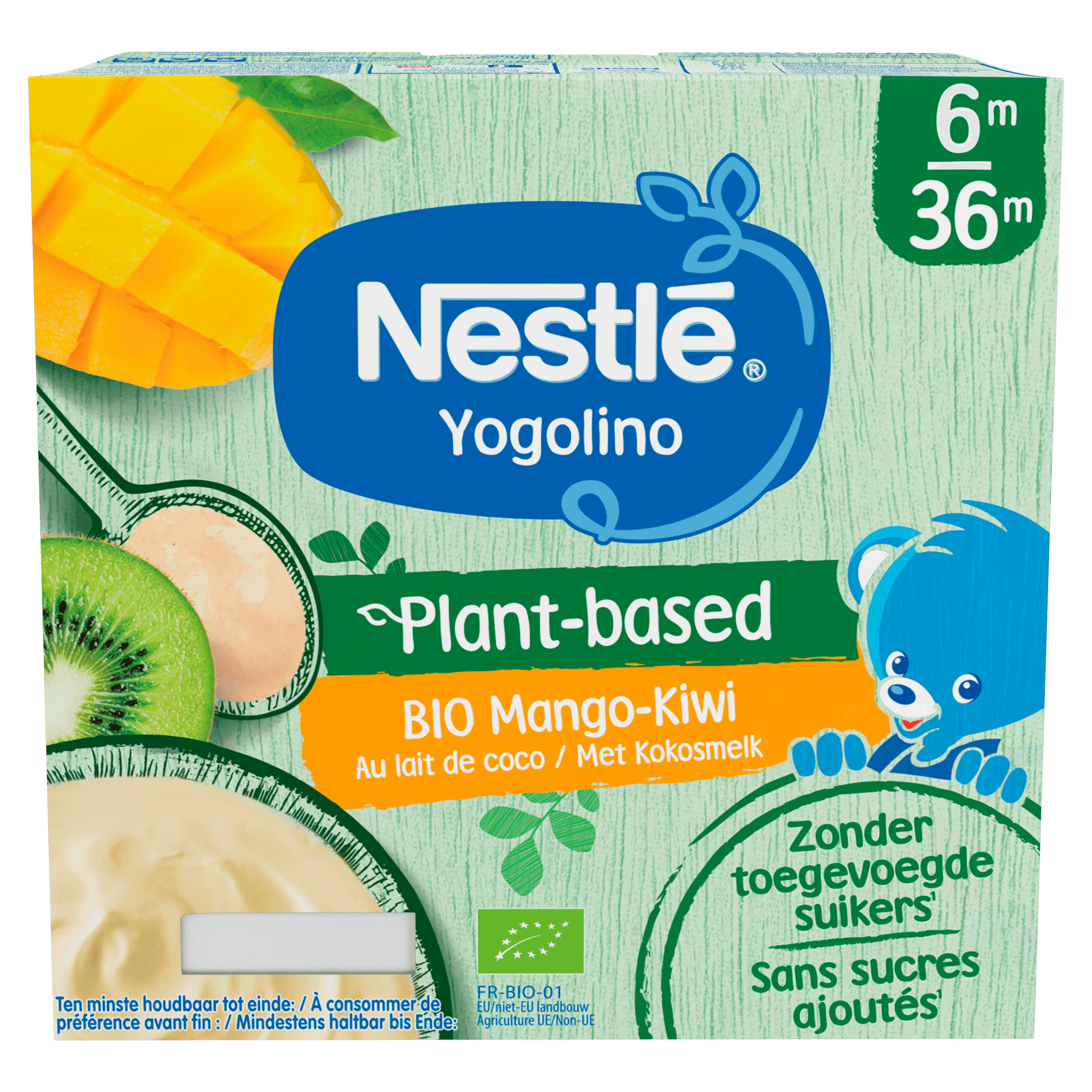 Nestlé plant-based mango kiwi toetje