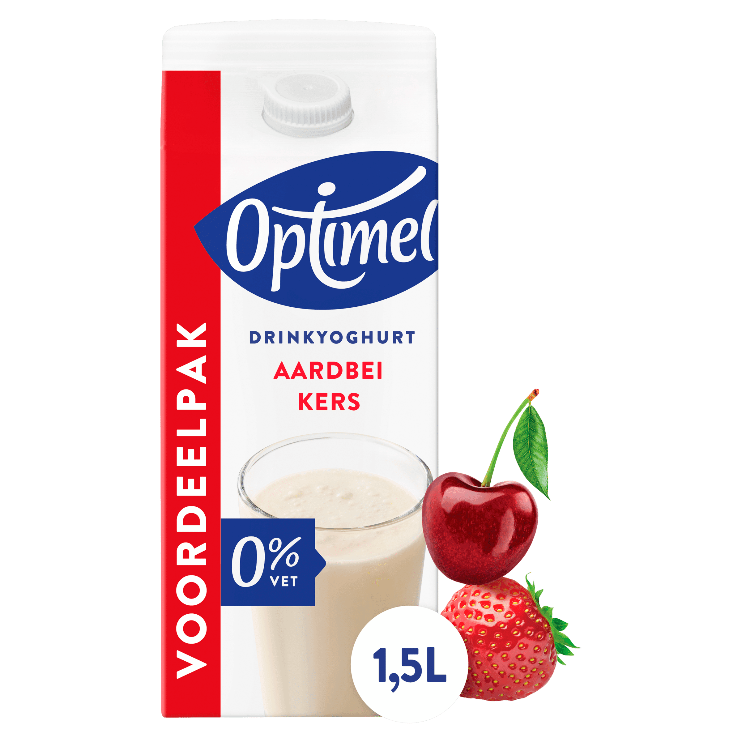 Optimel Drink aardbei-kers voordeelpak 0% vet